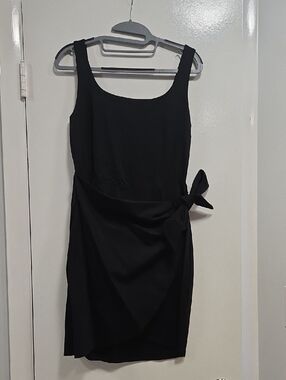 Express Black Tie-Waist Mini Dress